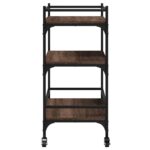 Chariot de cuisine chêne marron 65x40x86,5 cm bois d'ingénierie – Image 6