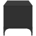 Meuble TV noir bois d'ingénierie et acier enduit de poudre – Image 4