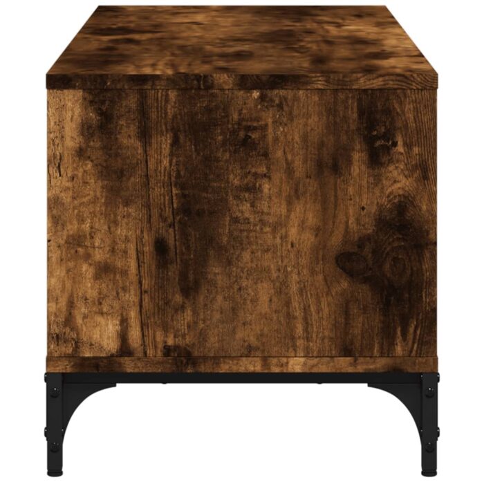 Meuble TV chêne fumé bois ingénierie et acier enduit de poudre – Image 4