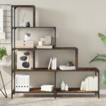 Bibliothèque à 4 niveaux chêne fumé bois d'ingénierie – Image 2