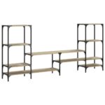 Meuble TV chêne sonoma 206,5x28,5x95 cm bois d'ingénierie – Image 5