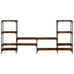 Meuble TV chêne fumé 206,5x28,5x95 cm bois d'ingénierie – Image 3