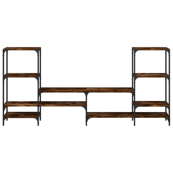 Meuble TV chêne fumé 206,5x28,5x95 cm bois d'ingénierie – Image 3