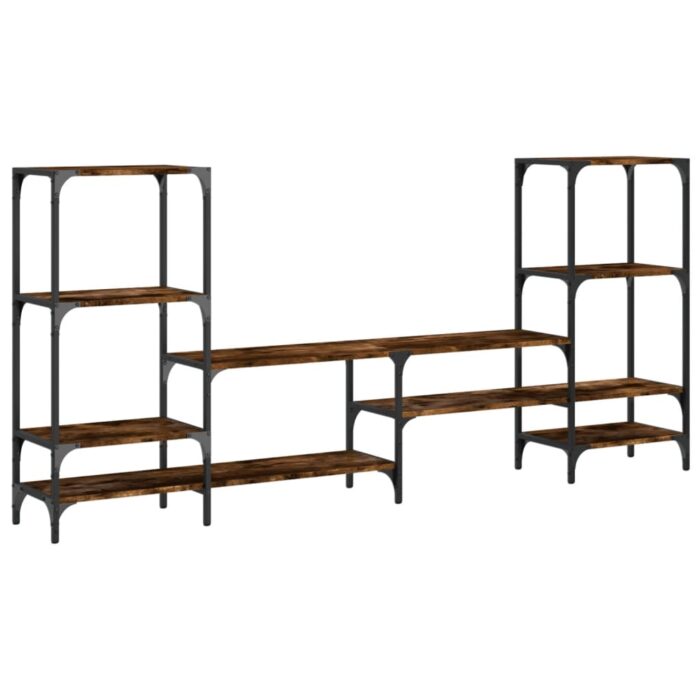 Meuble TV chêne fumé 206,5x28,5x95 cm bois d'ingénierie – Image 5