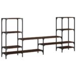 Meuble TV chêne marron 206,5x28,5x95 cm bois d'ingénierie – Image 5