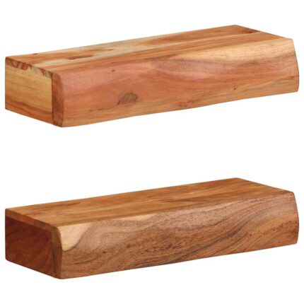 Étagères murales 2 pcs 40x17x8 cm bois massif d'acacia