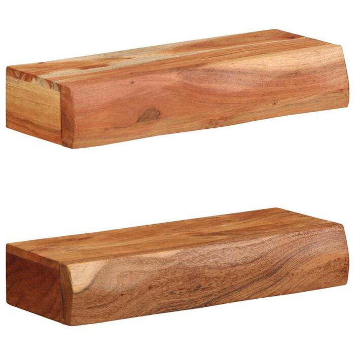 Étagères murales 2 pcs 40x17x8 cm bois massif d'acacia – Image 1