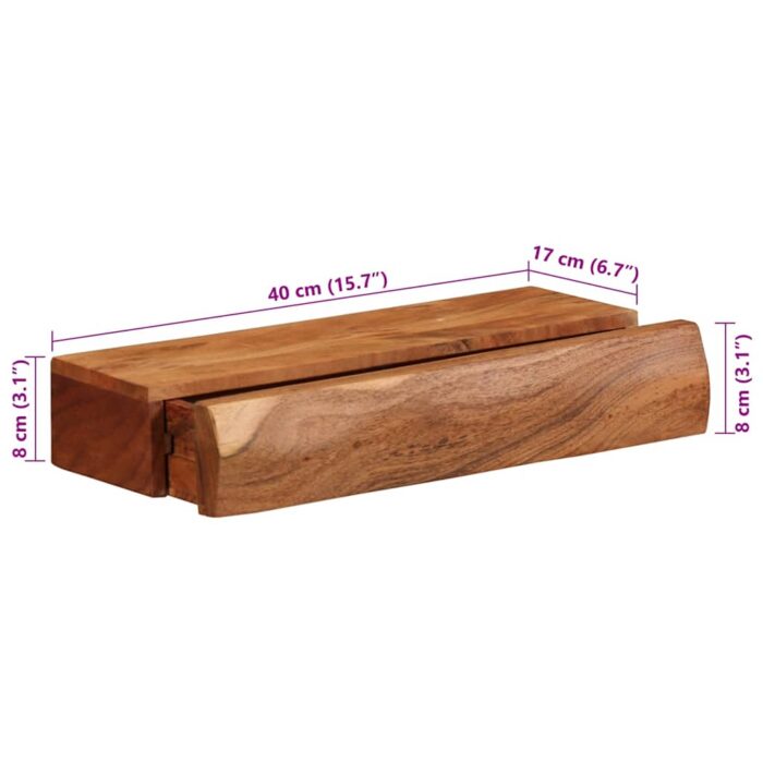 Étagères murales 2 pcs 40x17x8 cm bois massif d'acacia – Image 11