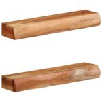 Étagères murales 2 pcs 60x17x8 cm bois massif d'acacia