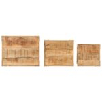 Tables d'appoint gigognes 3 pcs bois de manguier massif brut – Image 7