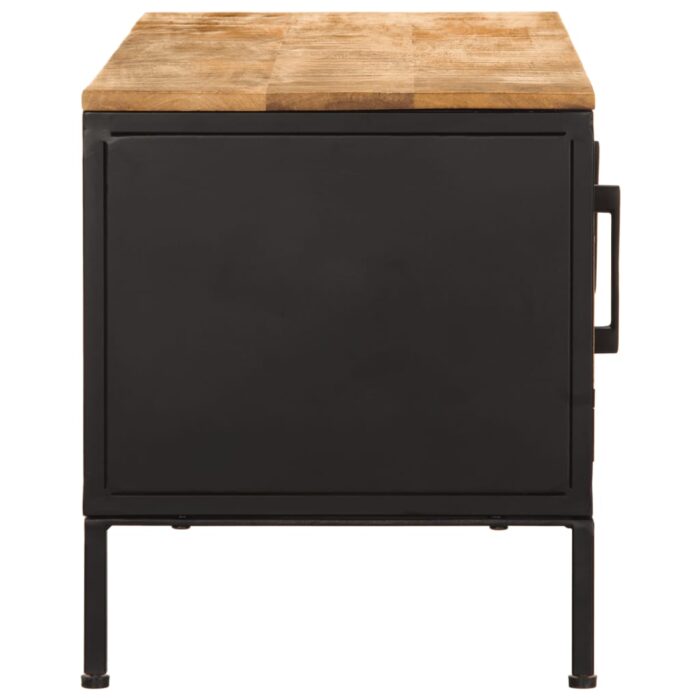 Meuble TV 110x35x40 cm bois massif de manguier brut – Image 5