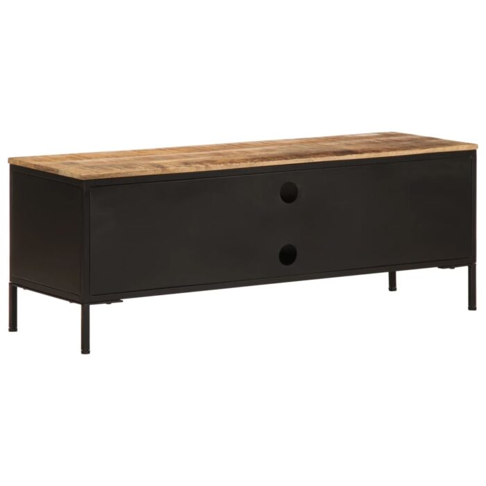 Meuble TV 110x35x40 cm bois massif de manguier brut – Image 6