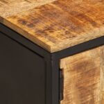Meuble TV 110x35x40 cm bois massif de manguier brut – Image 7