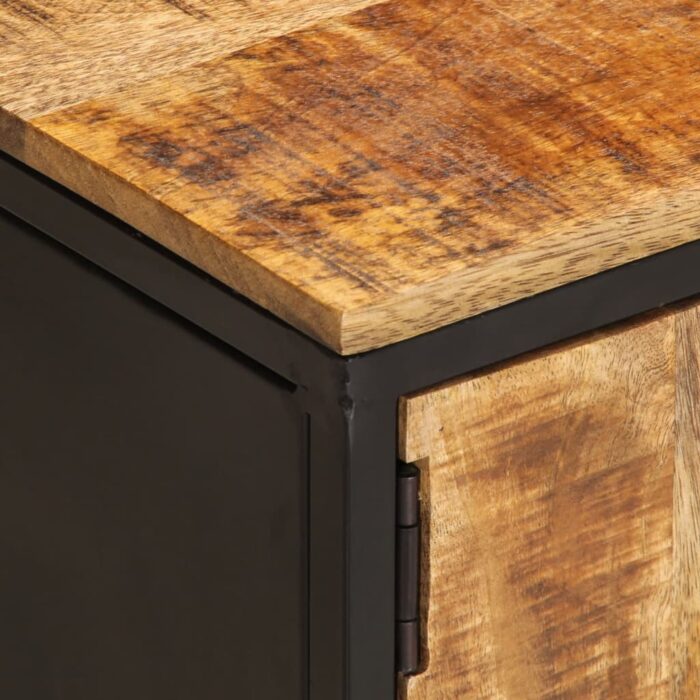 Meuble TV 110x35x40 cm bois massif de manguier brut – Image 7