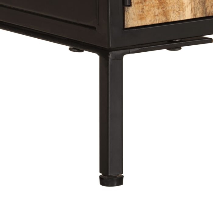 Meuble TV 110x35x40 cm bois massif de manguier brut – Image 9