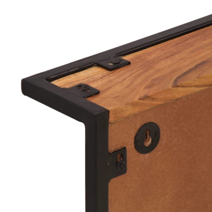 Porte-manteau mural avec 6 crochets bois massif d'acacia – Image 5