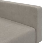 Canapé-lit à 2 places gris clair velours – Image 7