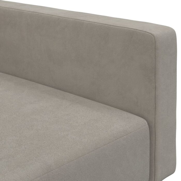 Canapé-lit à 2 places gris clair velours – Image 7