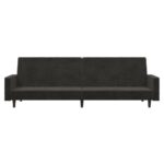 Canapé-lit à 2 places gris foncé velours – Image 3