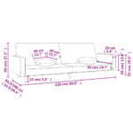 Canapé-lit à 2 places avec deux oreillers noir tissu – Image 8