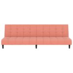 Canapé-lit à 2 places rose velours – Image 2
