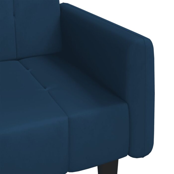 Canapé-lit à 2 places Bleu Velours – Image 7