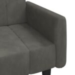 Canapé-lit à 2 places gris foncé velours – Image 7