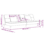 Canapé-lit à 2 places avec deux oreillers noir tissu – Image 9