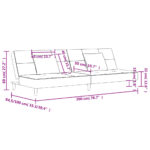 Canapé-lit à 2 places avec deux oreillers crème tissu – Image 9