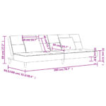 Canapé-lit à 2 places avec deux oreillers bleu tissu – Image 9