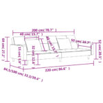 Canapé-lit à 2 places avec deux oreillers crème tissu – Image 9