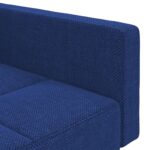Canapé-lit à 2 places avec deux oreillers bleu tissu – Image 7