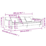 Canapé-lit à 2 places avec deux oreillers Gris foncé Velours – Image 9