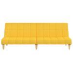 Canapé-lit à 2 places jaune tissu – Image 3