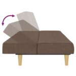 Canapé-lit à 2 places taupe tissu – Image 6