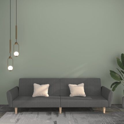 Canapé-lit à 2 places gris clair tissu