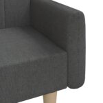 Canapé-lit à 2 places gris foncé tissu – Image 7