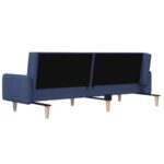 Canapé-lit à 2 places bleu tissu – Image 6