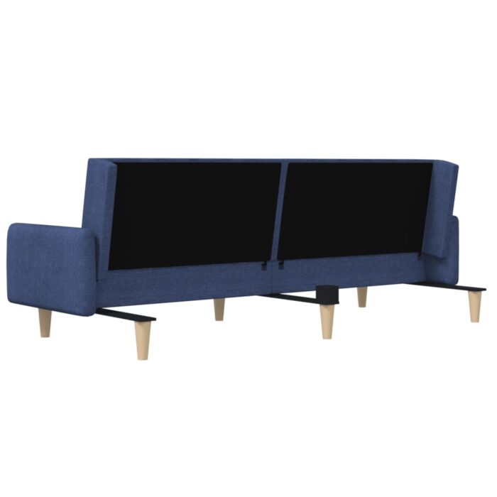 Canapé-lit à 2 places bleu tissu – Image 6