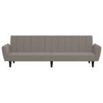 Canapé-lit à 2 places gris clair velours – Image 3