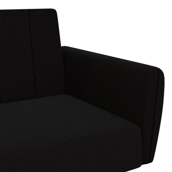 Canapé-lit 2 places noir velours – Image 7