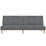 Canapé-lit à 2 places gris clair tissu – Image 3