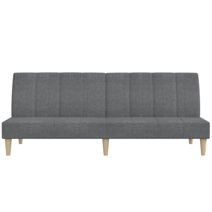 Canapé-lit à 2 places gris clair tissu – Image 3