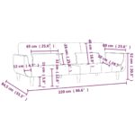 Canapé-lit à 2 places avec deux oreillers gris clair tissu – Image 10