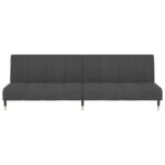 Canapé-lit à 2 places gris foncé velours – Image 3