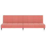 Canapé-lit à 2 places rose velours – Image 3