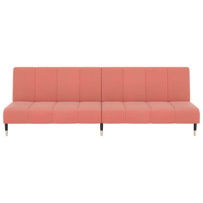 Canapé-lit à 2 places rose velours – Image 3