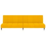 Canapé-lit 2 places jaune velours – Image 3