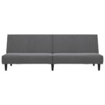 Canapé-lit à 2 places gris foncé velours – Image 3