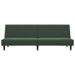 Canapé-lit à 2 places vert foncé velours – Image 3